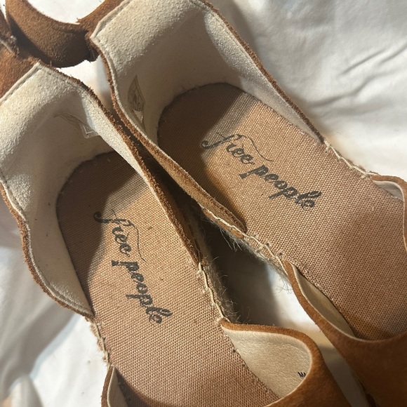 FREE PEOPLE Brown Suede Espadrille Wedge Sandals - Picture 3 of 7